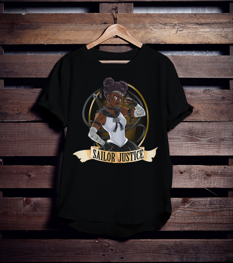 Sailor Justice Warrior With Sword And Fighting Stance T-Shirt