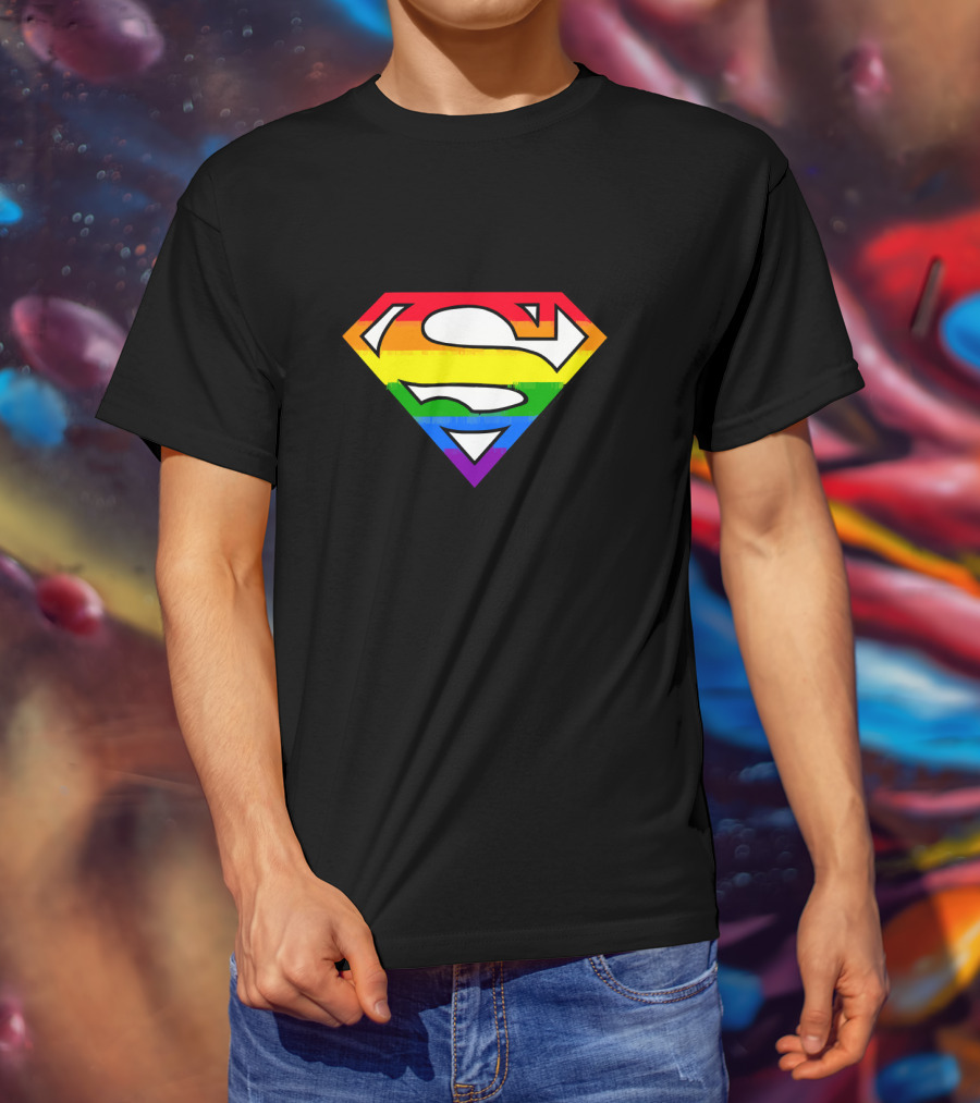 SUPER GAY Rainbow Pride Superman T-Shirt