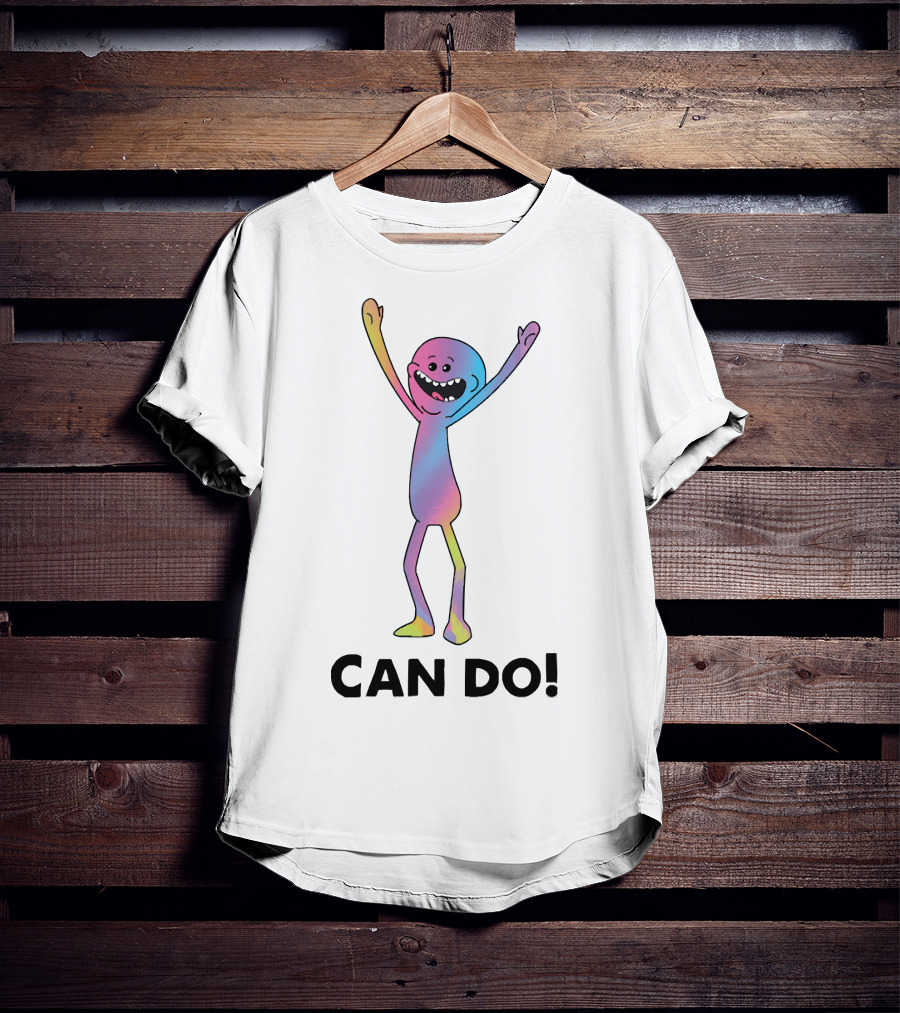 Mr Meeseeks Can Do Rainbow Pose Enthusiastic Character T-Shirt