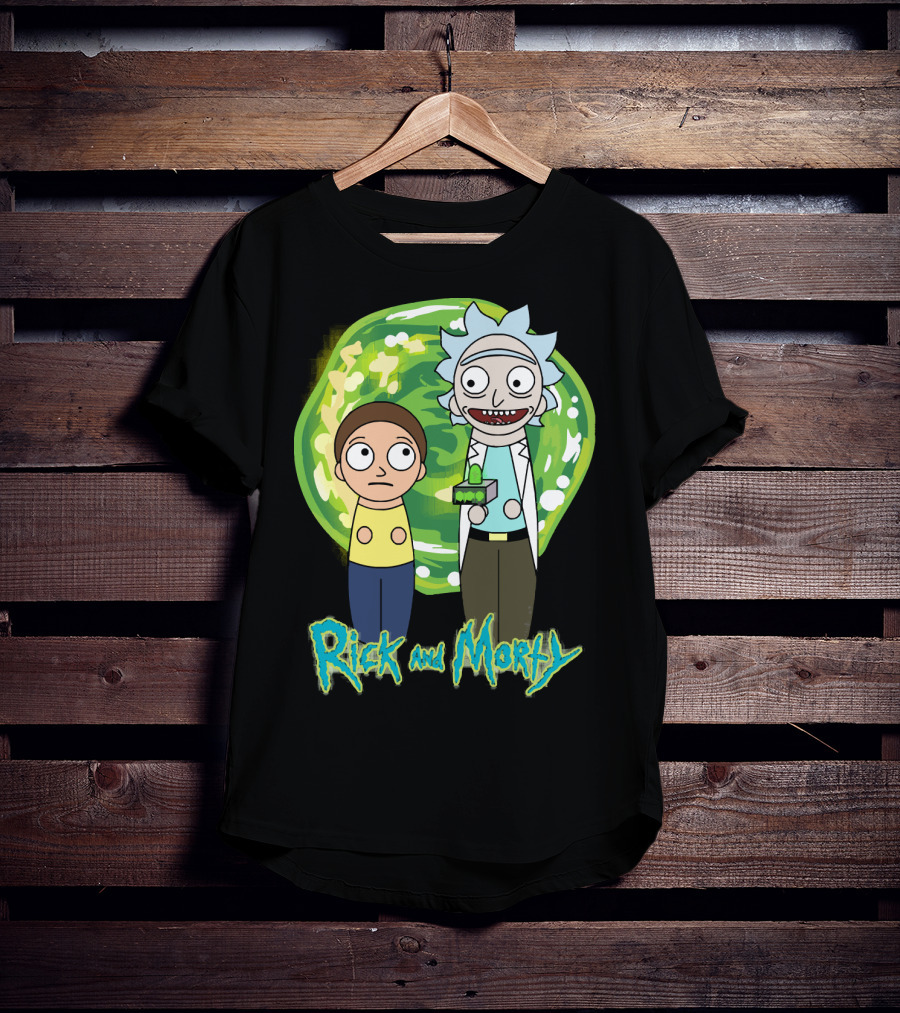 Rick And Morty Green Portal Cute Characters T-Shirt