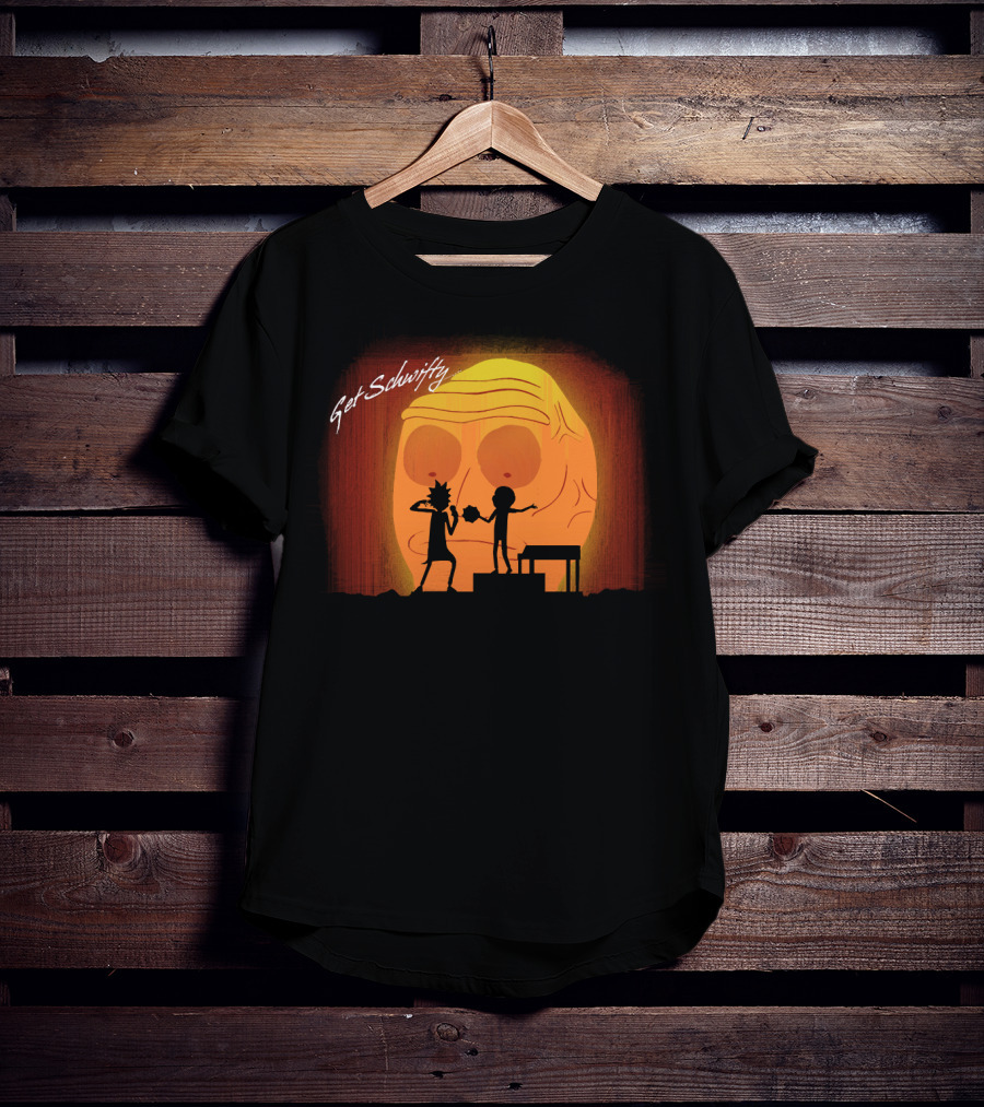 Get Schwifty Rick And Morty Concert Silhouette Against Giant Head T-Shirt