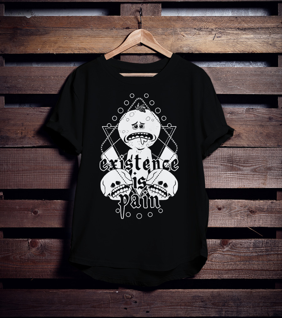 Mr. Meeseeks Existence Is Pain Skulls Geometric T-Shirt