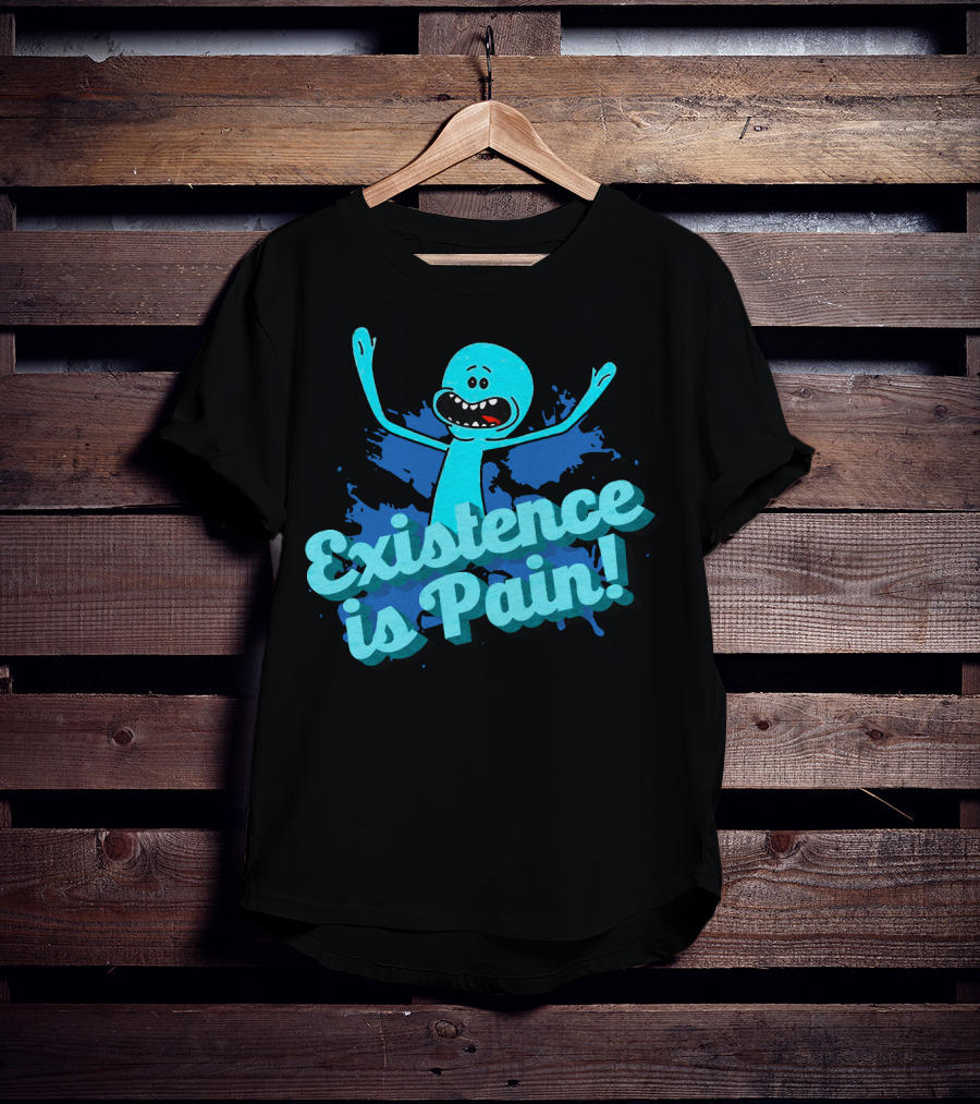 Mr. Meeseeks Existence Is Pain Blue Paint T-Shirt