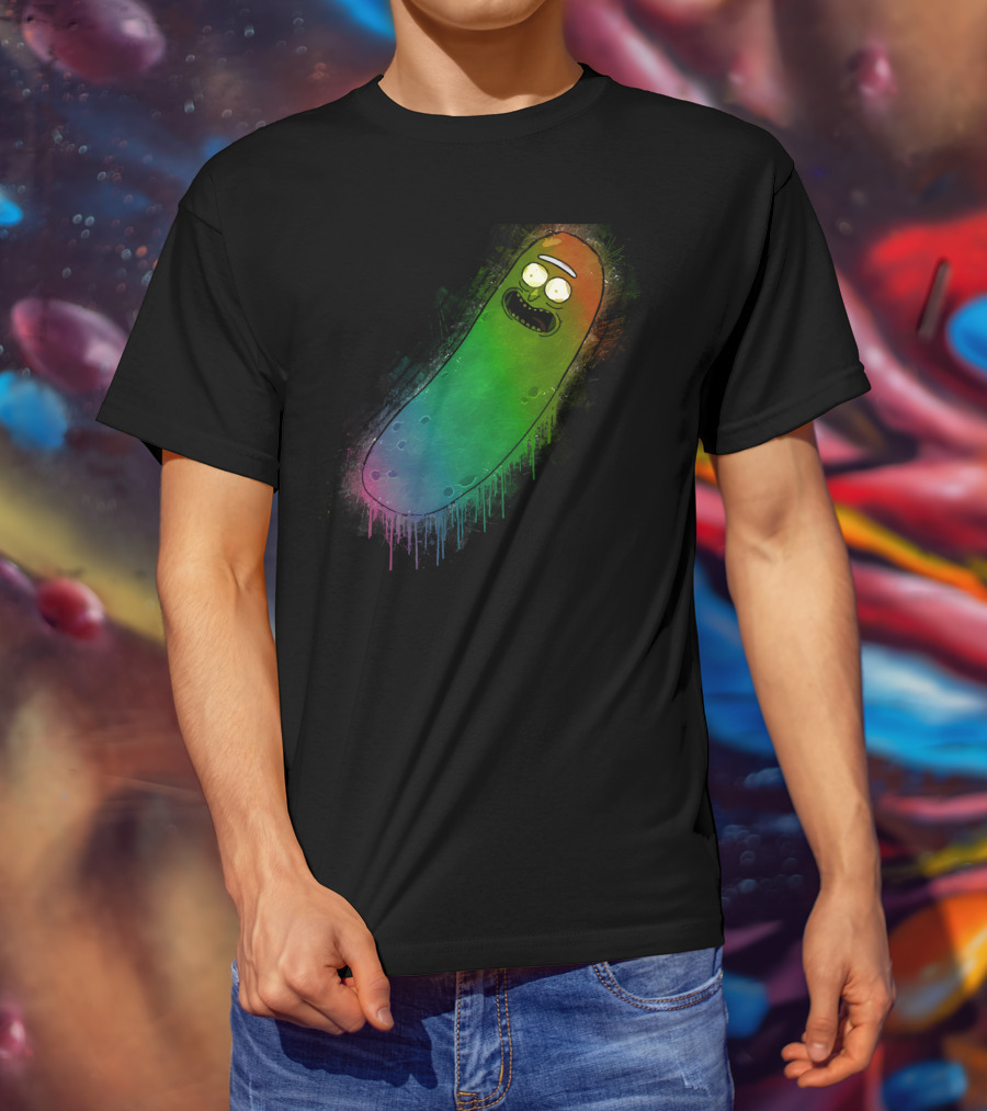 Pickle Rick Rainbow Drip Street T-Shirt