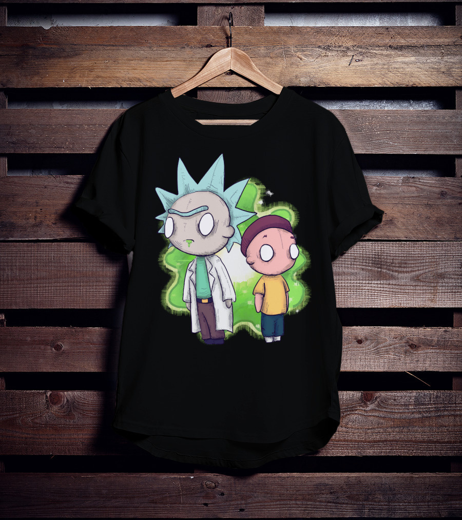 Plushie Rick And Morty Portal Background T-Shirt