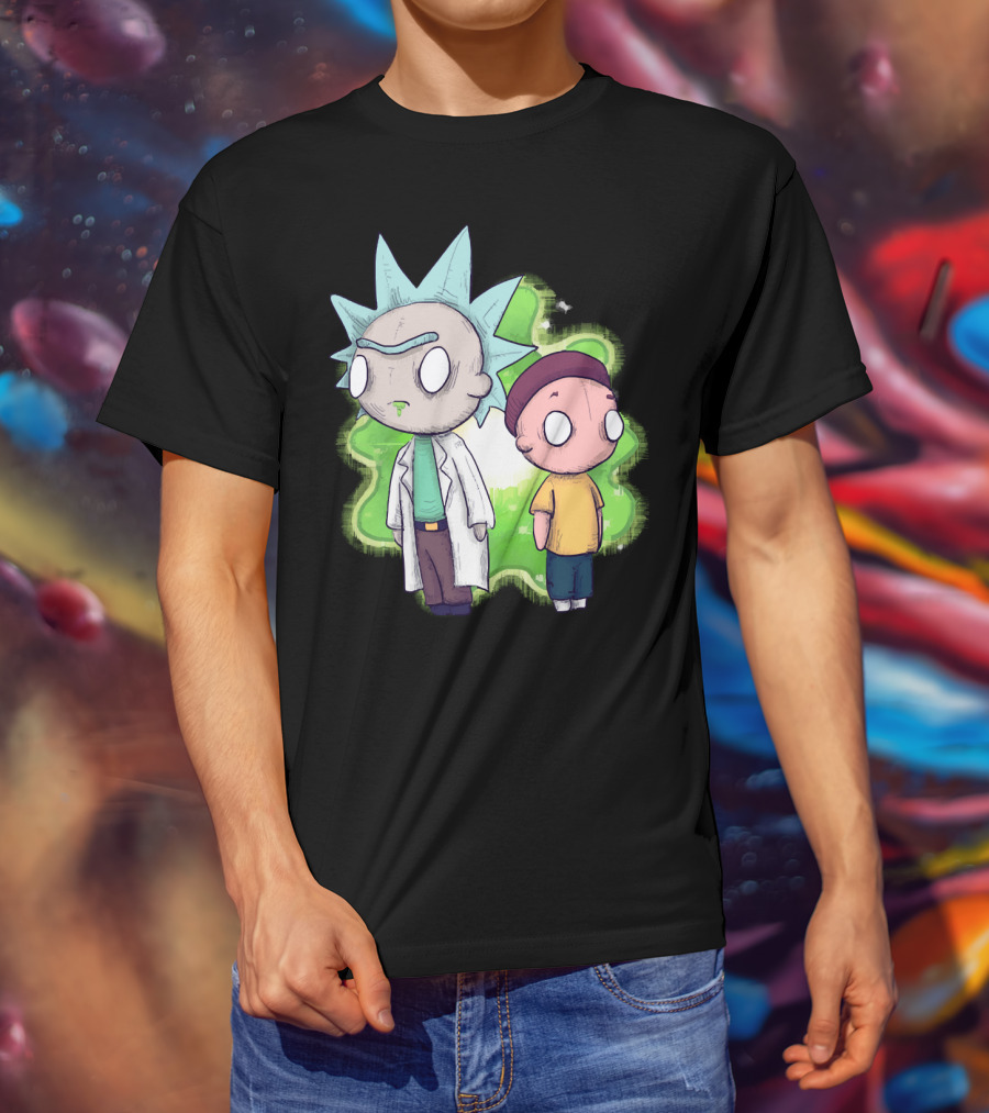 Plushie Rick And Morty Portal Background T-Shirt