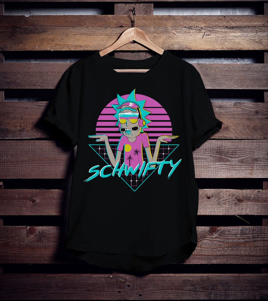 Schwifty Retro Neon 80s Aesthetic Rad T-Shirt