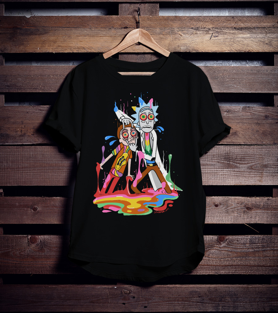 Rick Morty Tripp Psychedelic Adventure With Colorful Melting Portal T-Shirt