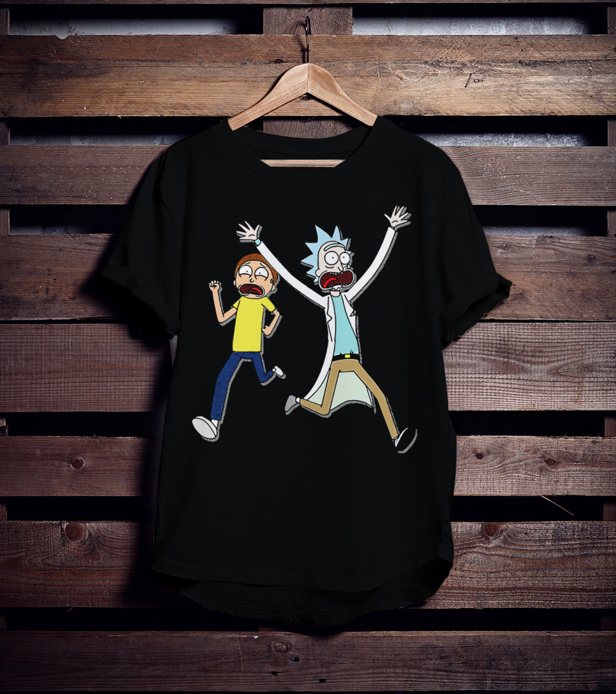 Rick And Morty Panic Running Animation T-Shirt