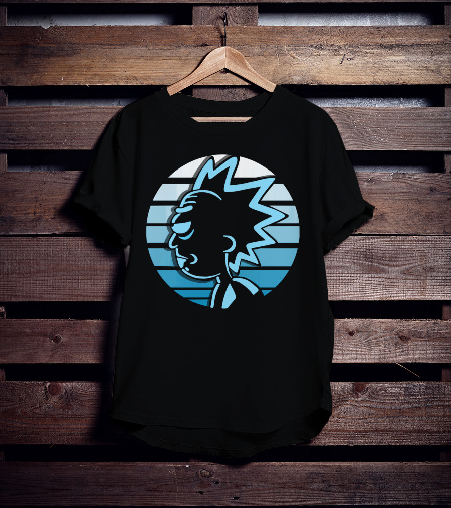Rick Sanchez Profile Neon Stripes T-Shirt