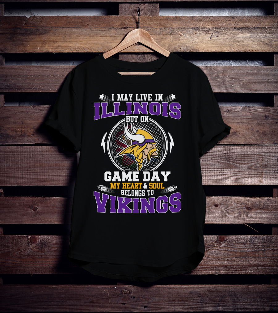 Illinois Game Day My Heart & Soul Belongs To Vikings T-Shirt