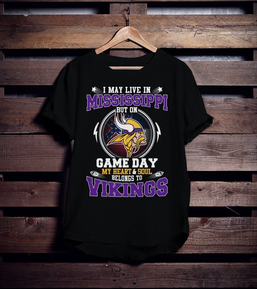 Mississippi Game Day My Heart & Soul Belongs To Vikings T-Shirt