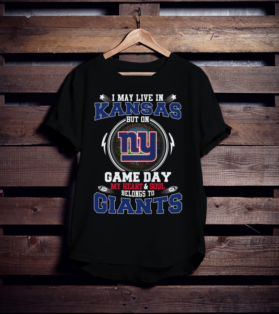Kansas Resident Supporting Ny Giants On Game Day T-Shirt