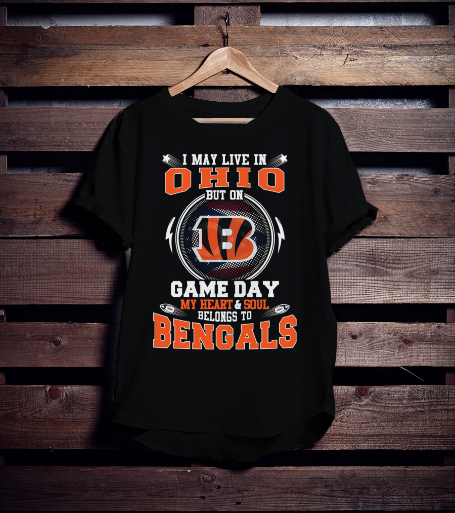 Bengals Ohio Game Day My Heart & Soul T-Shirt