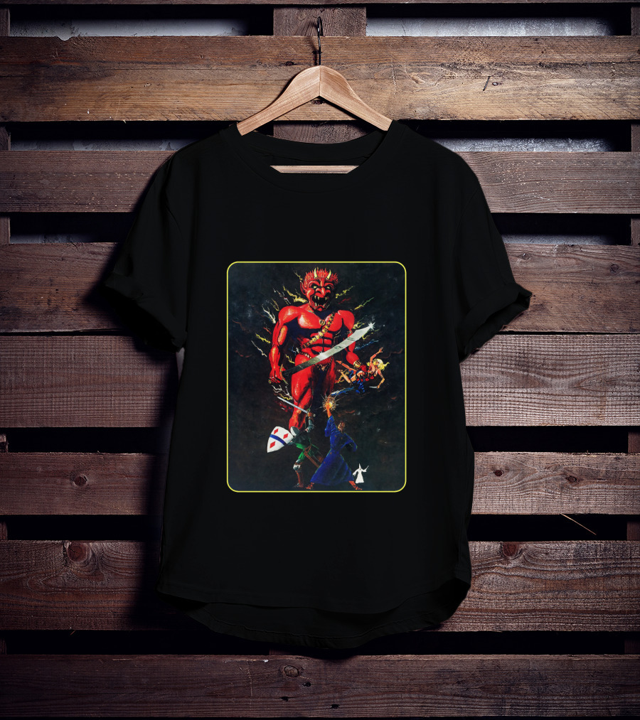 MASTER GUIDE Red Demon Battle Imagery Retro Dungeons Concept T-Shirt