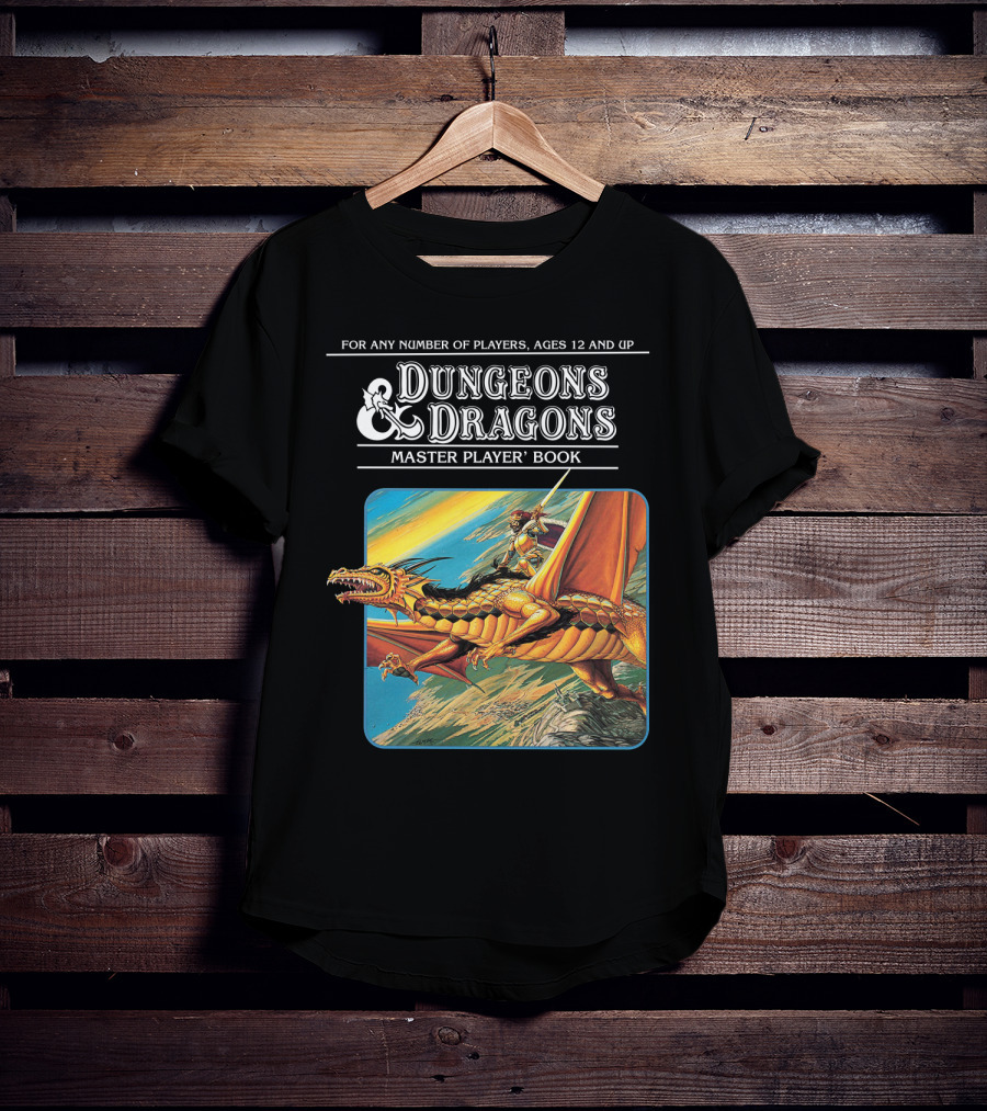 Dungeons And Dragons Master Player Book Vintage Dragon Rider Adventure T-Shirt