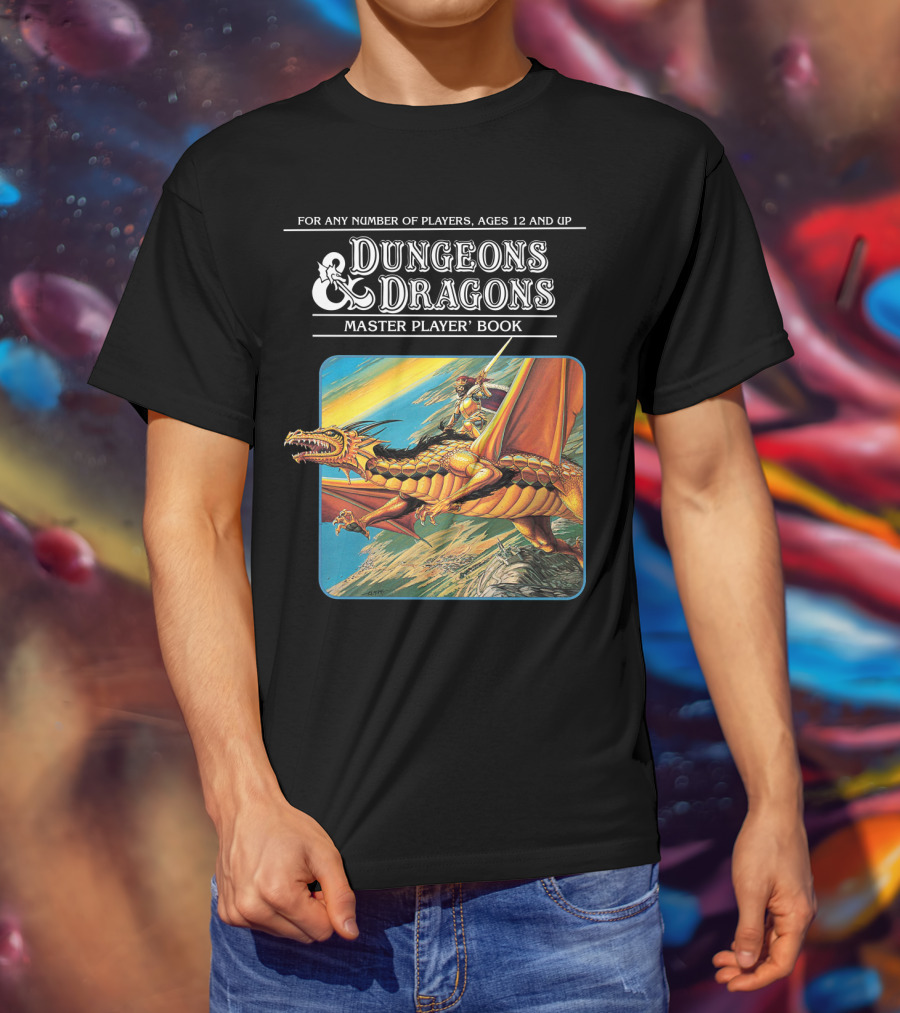 Dungeons And Dragons Master Player Book Vintage Dragon Rider Adventure T-Shirt
