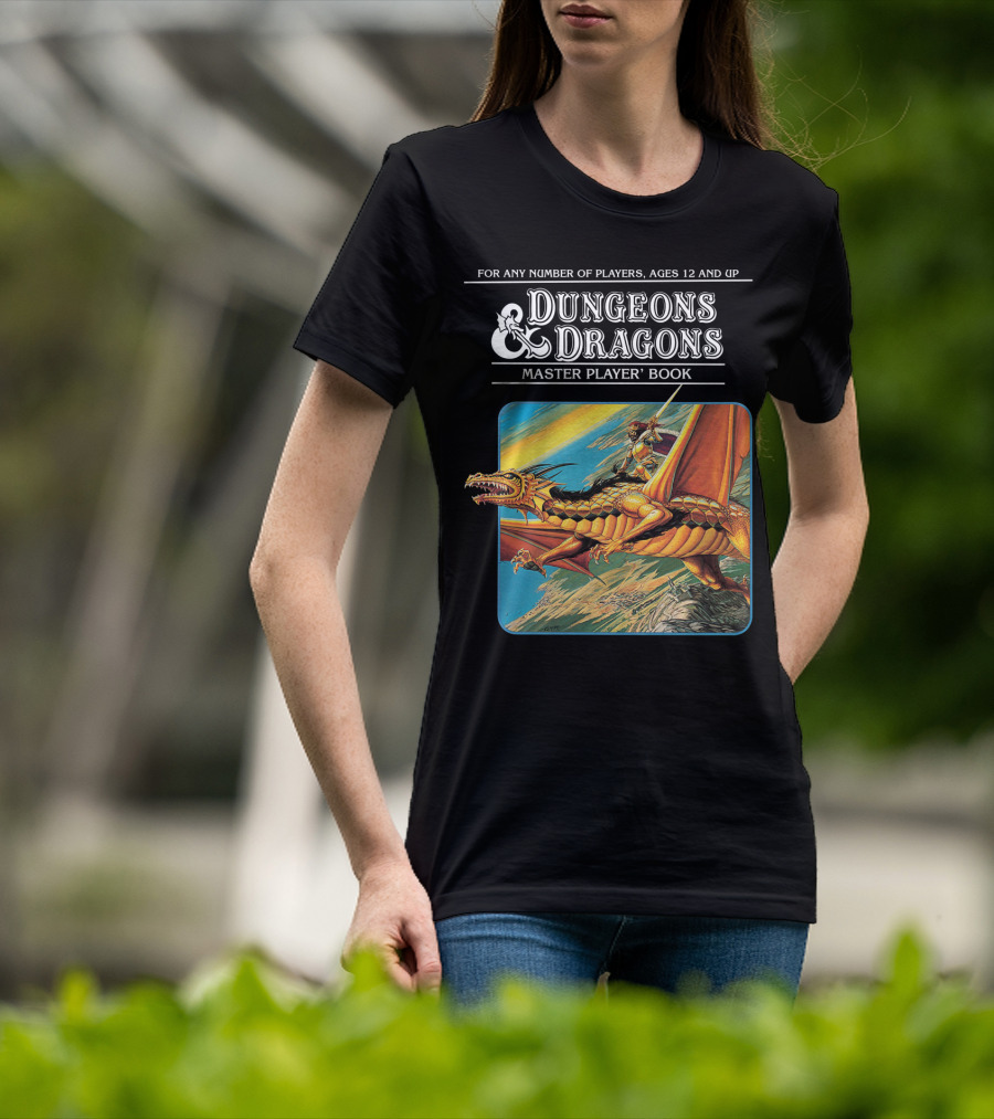 Dungeons And Dragons Master Player Book Vintage Dragon Rider Adventure T-Shirt