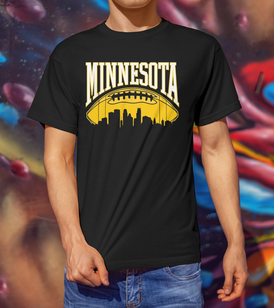 Minnesota Football Skyline Vintage Viking MN T-Shirt