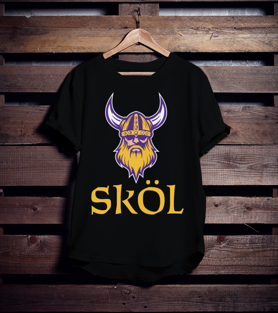 SKOL Viking Scandinavia Nordic Warrior Helmet With Horns T-Shirt