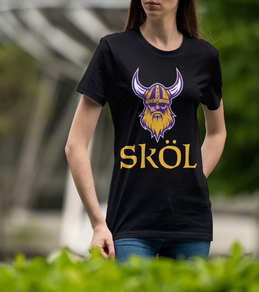 SKOL Viking Scandinavia Nordic Warrior Helmet With Horns T-Shirt
