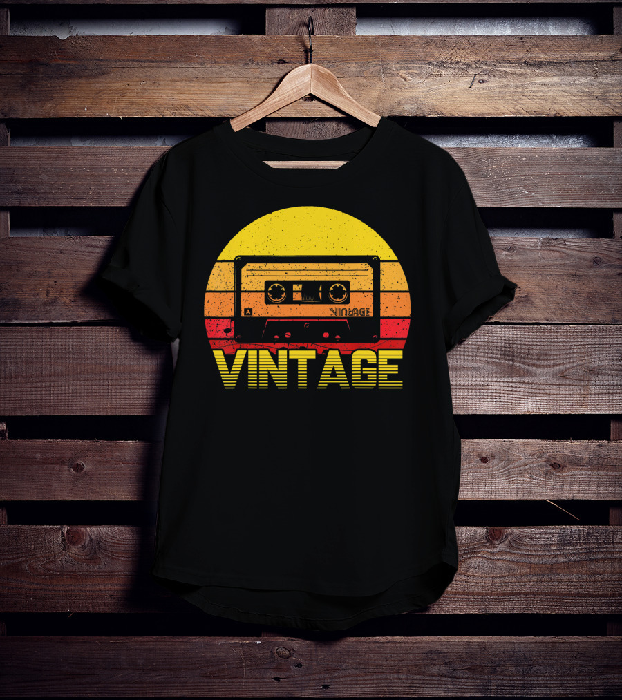 Vintage Cassette Tape Sunset Retro T-Shirt