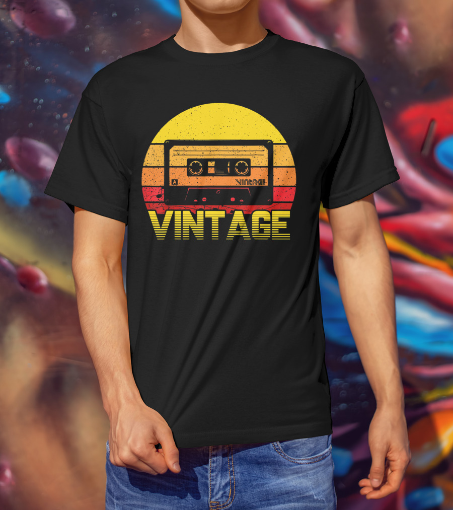 Vintage Cassette Tape Sunset Retro T-Shirt