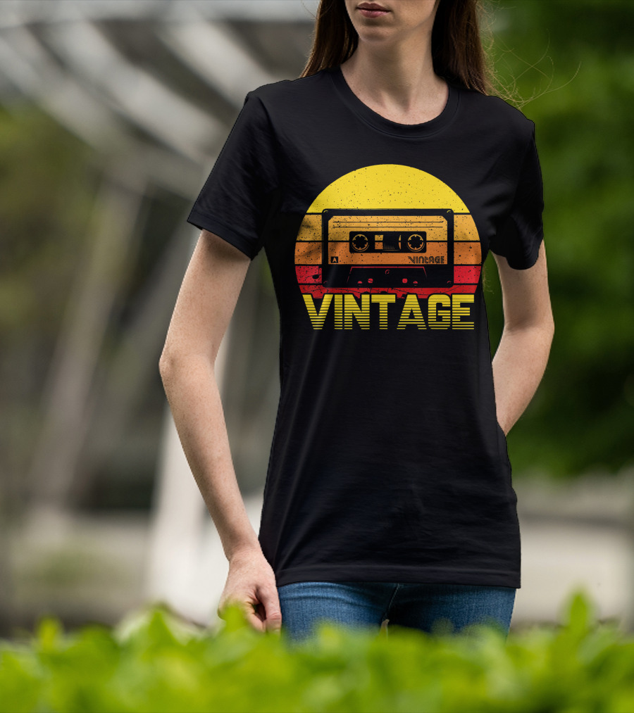Vintage Cassette Tape Sunset Retro T-Shirt