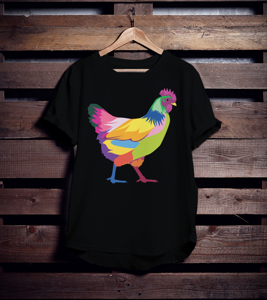 Colorful Rainbow Chicken Hen For Mama T-Shirt