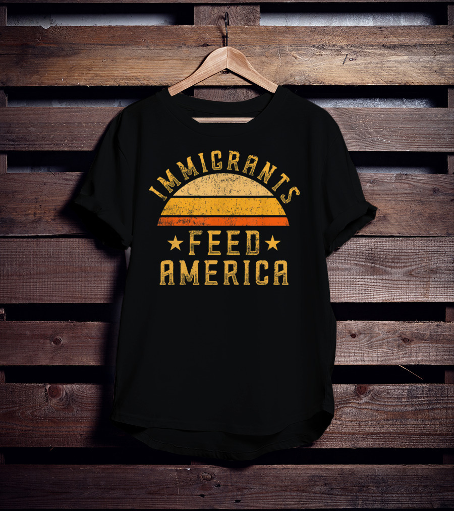 Immigrants Feed America Vintage Sunset Support T-Shirt