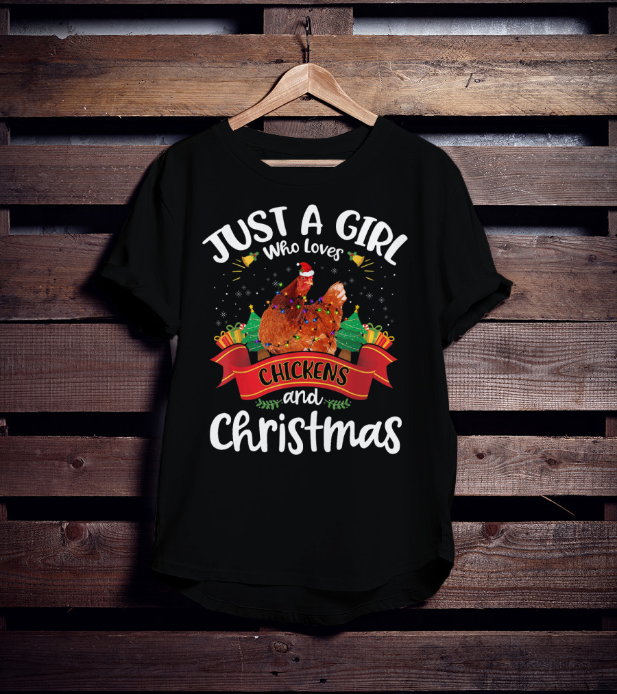 Just A Girl Who Loves Chickens And Christmas T-Shirt