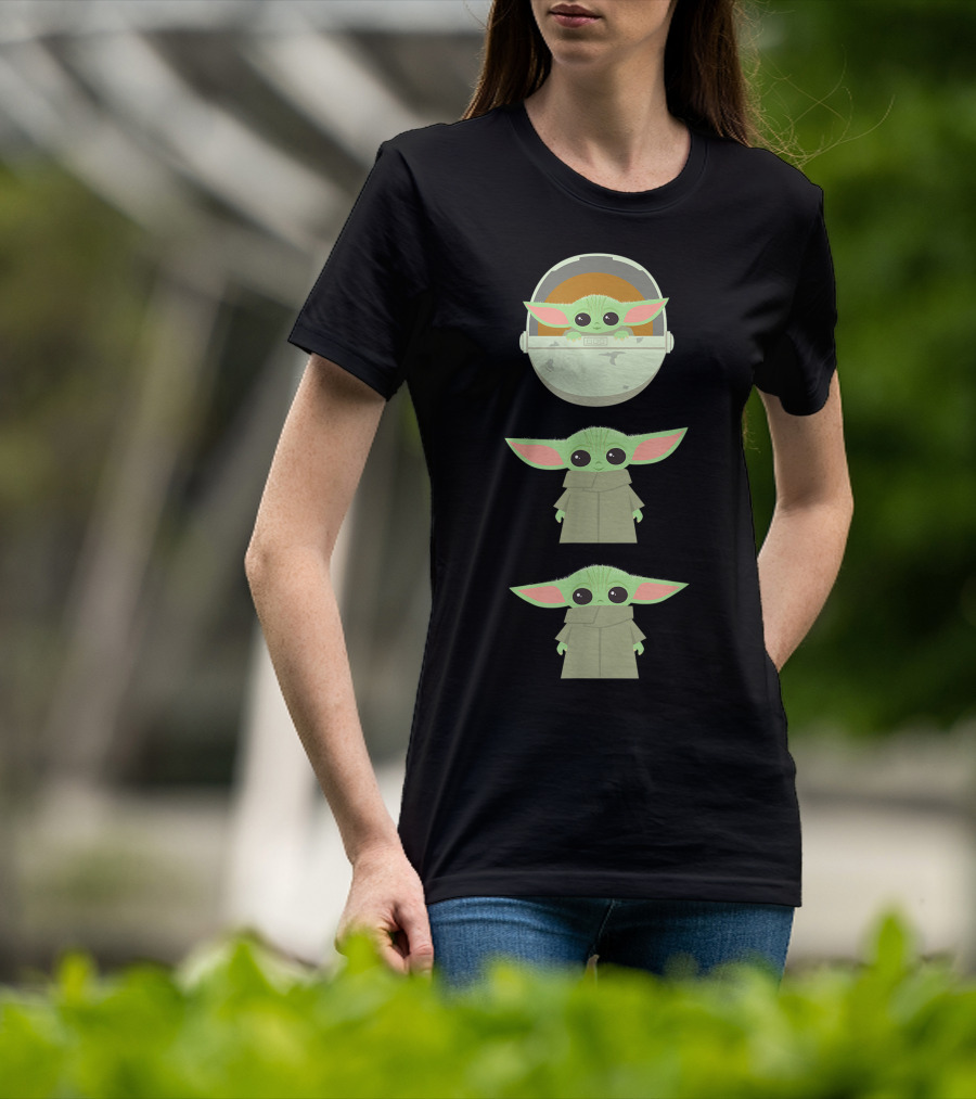 The Child Floating Pod Cartoon Characters T-Shirt