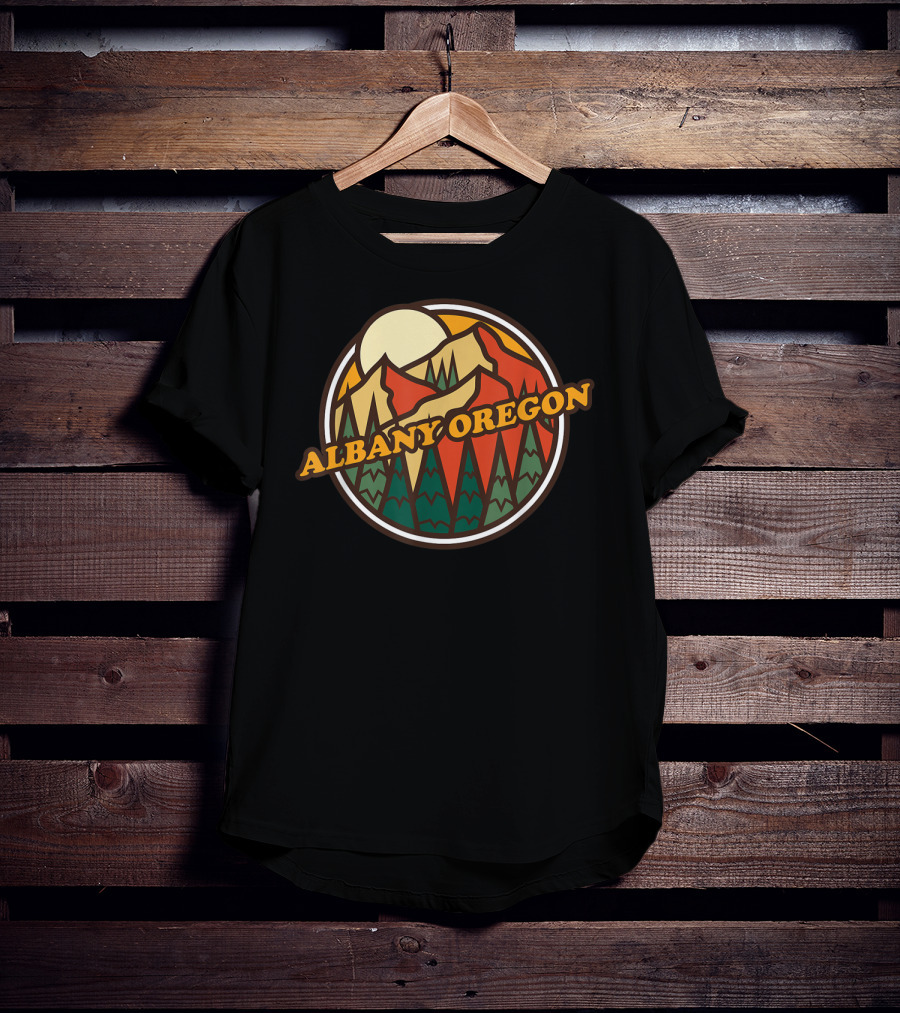 Albany Oregon Vintage Mountain Hiking Adventure T-Shirt