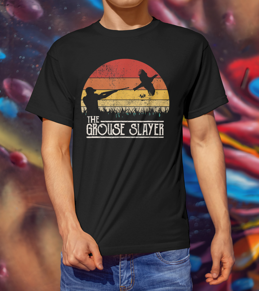 Vintage Sunset Grouse Hunting The Grouse Slayer T-Shirt