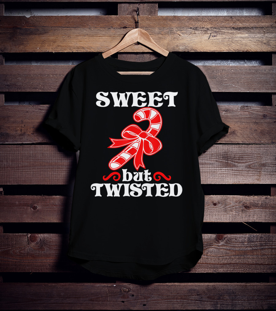 Sweet But Twisted Candy Cane Bow T-Shirt