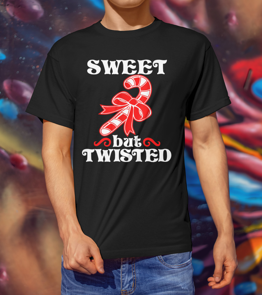 Sweet But Twisted Candy Cane Bow T-Shirt