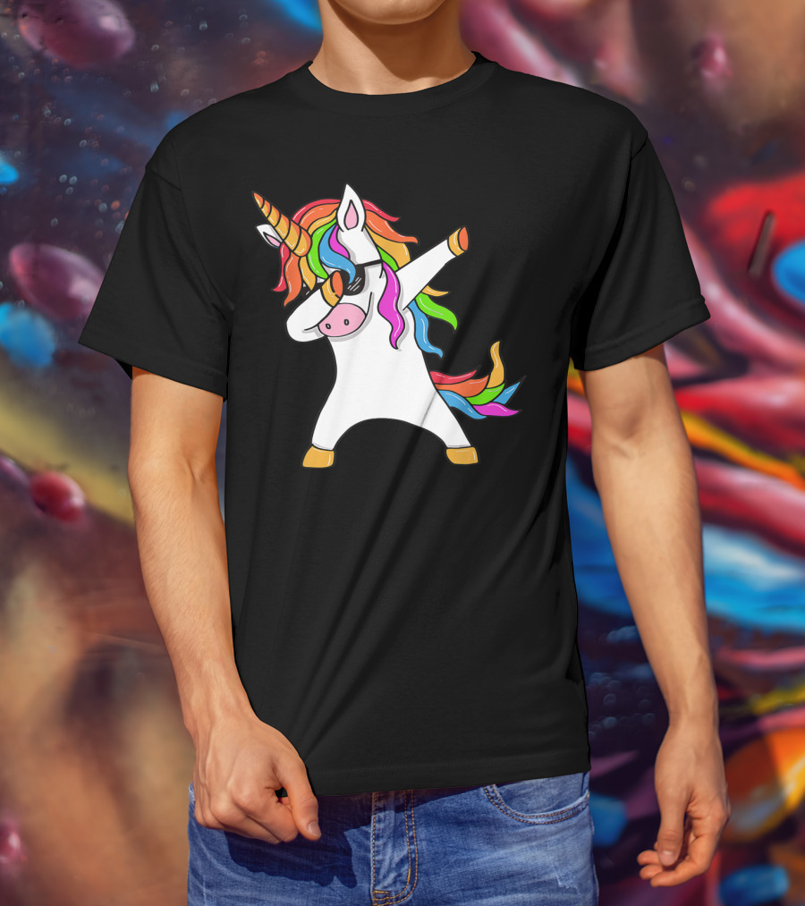 Rainbow Dabbing Unicorn Dab Unicorn T-Shirt