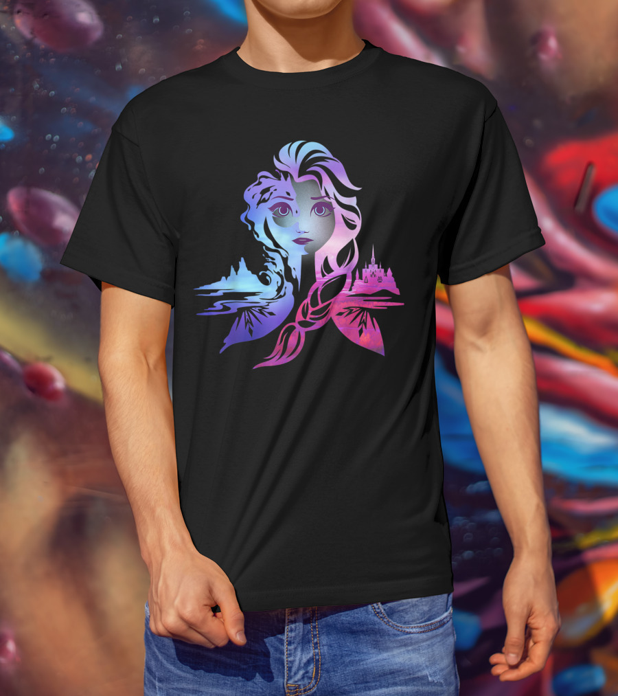 Gradient Frozen Princess Castle T-Shirt