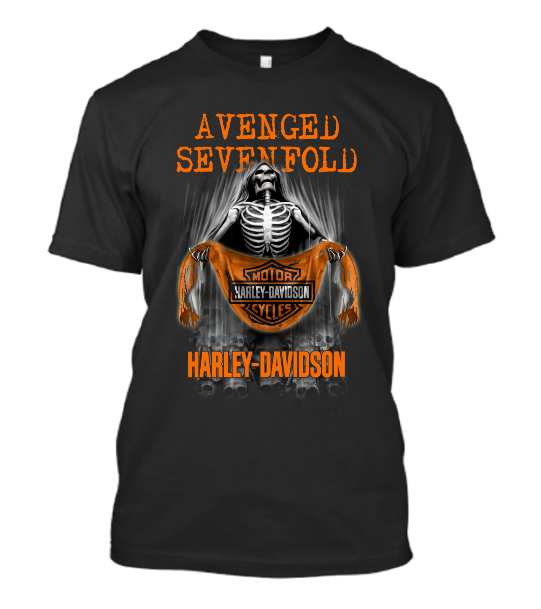 Avenged Sevenfold Harley Davidson Skeleton Motorcycles T-Shirt
