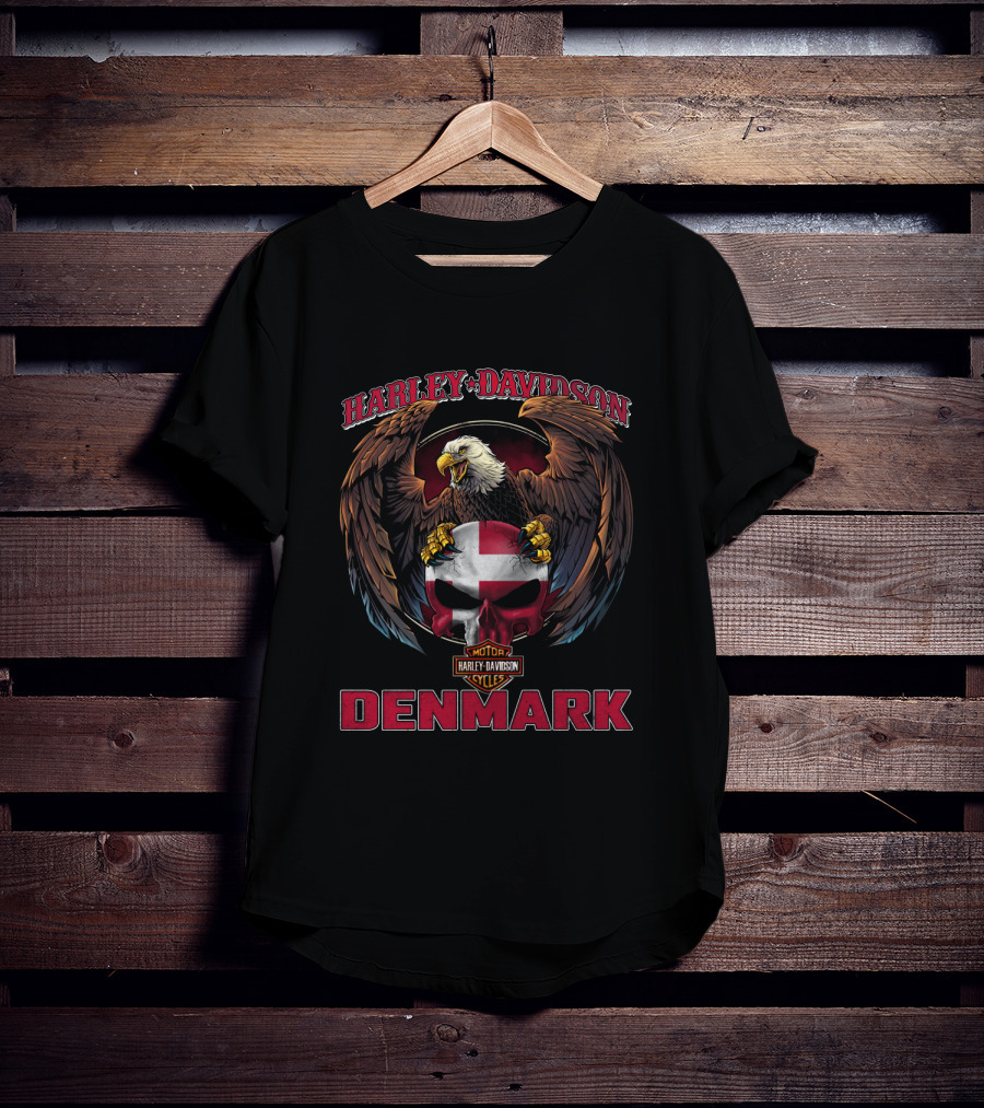 Harley Davidson Eagle Skull Denmark T-Shirt