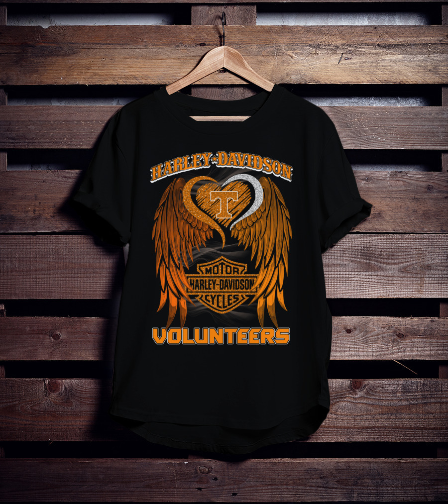 Harley Davidson Motor Cycles Tennessee Volunteers Wings T-Shirt