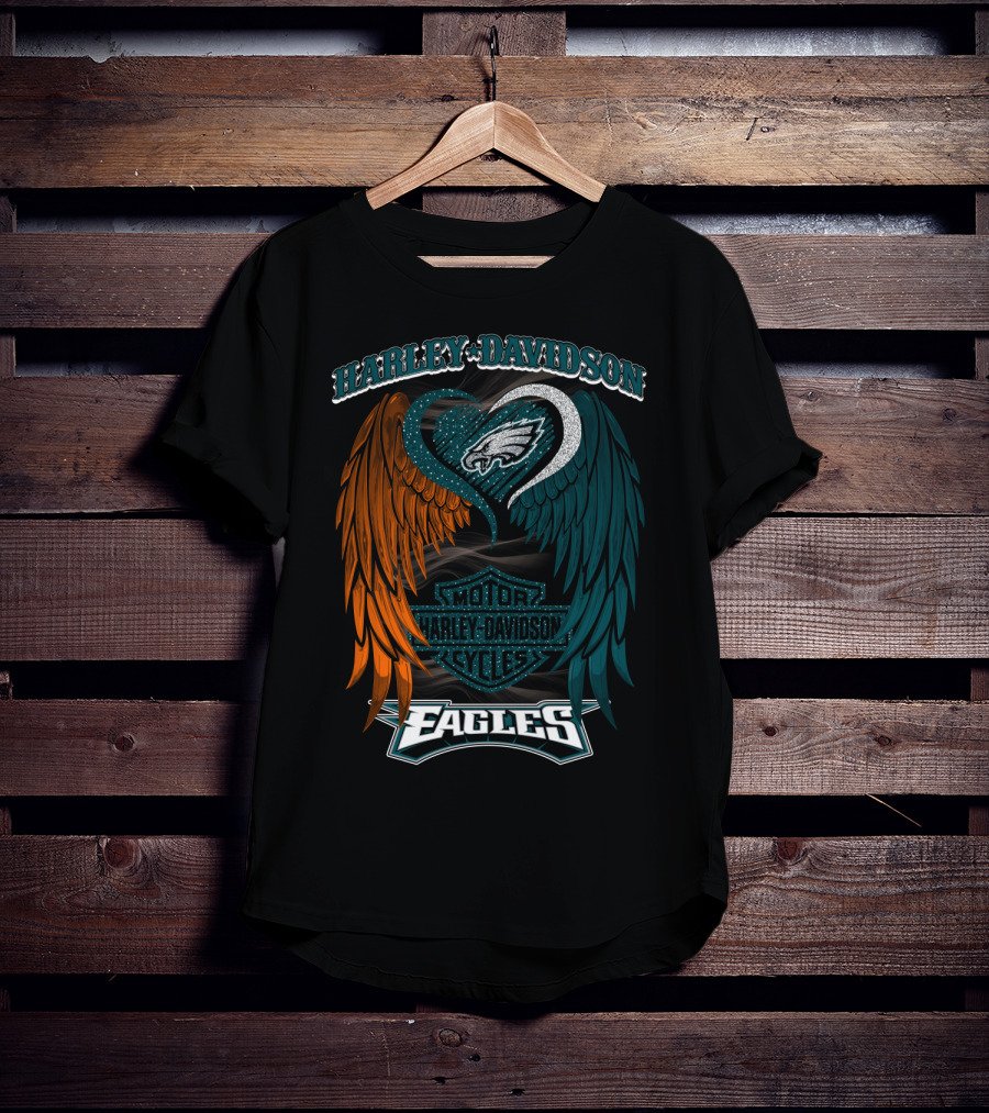 Harley Davidson Philadelphia Eagles Motor Cycles Nfl T-Shirt