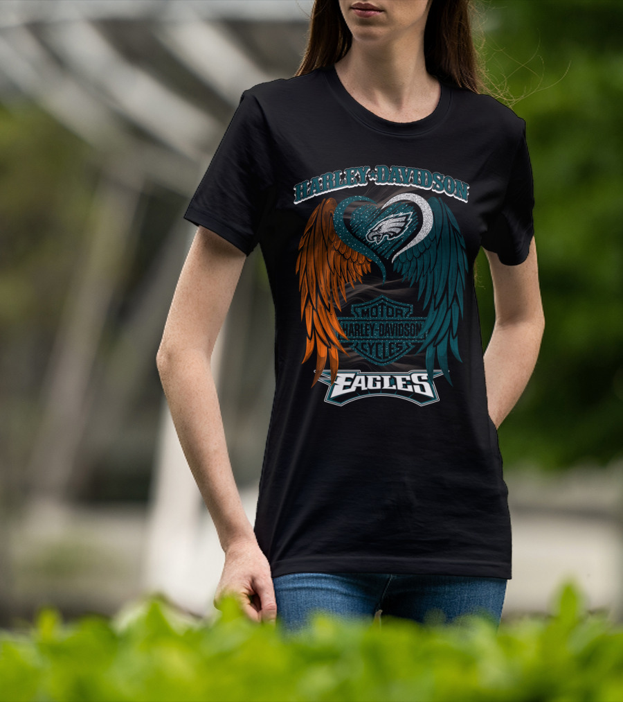 Harley Davidson Philadelphia Eagles Motor Cycles Nfl T-Shirt