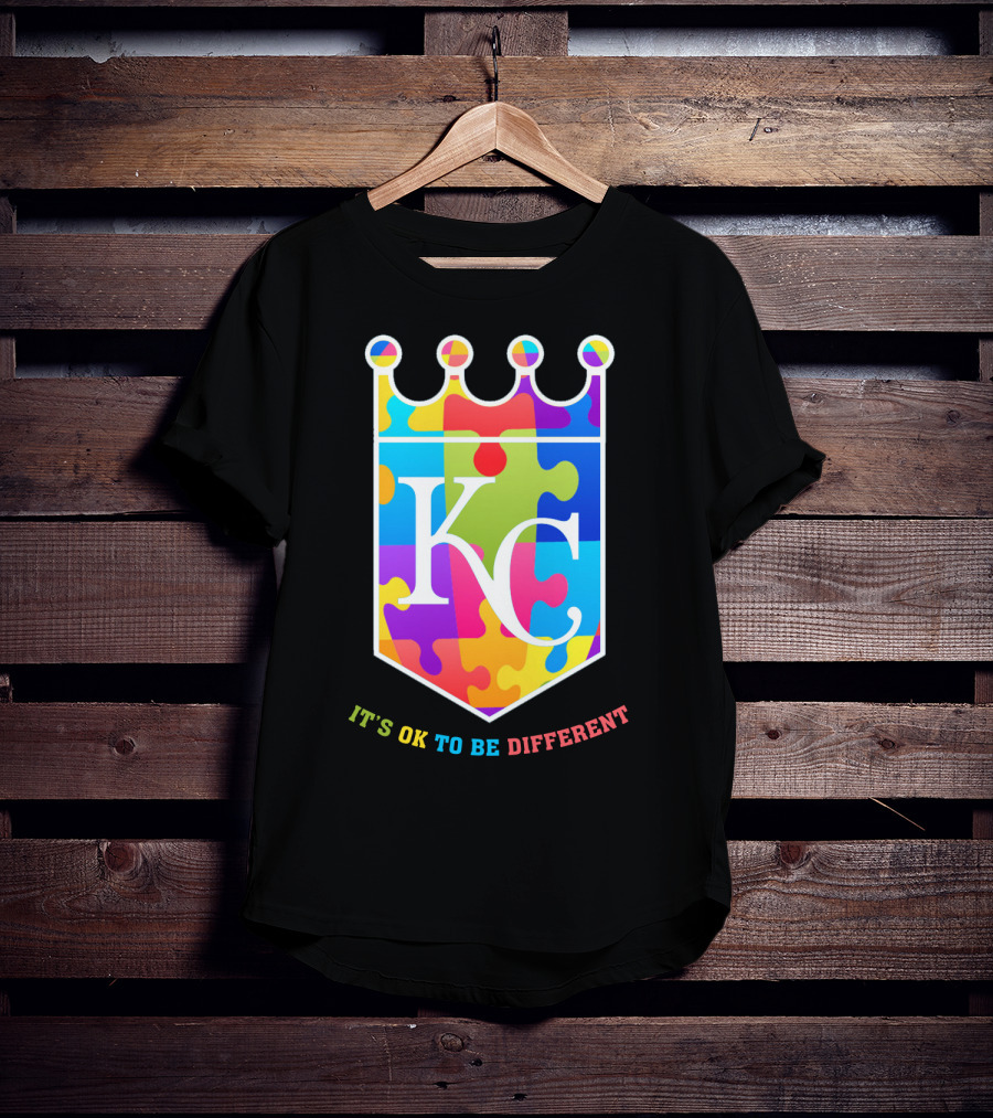 Kansas City Royals KC Puzzle Crown It's OK To Be Different T-Shirt
