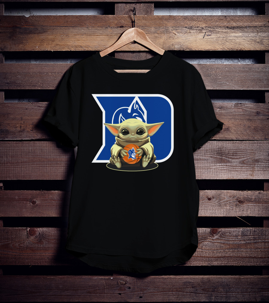 Baby Yoda Basketball With Duke Blue Devils T-Shirt