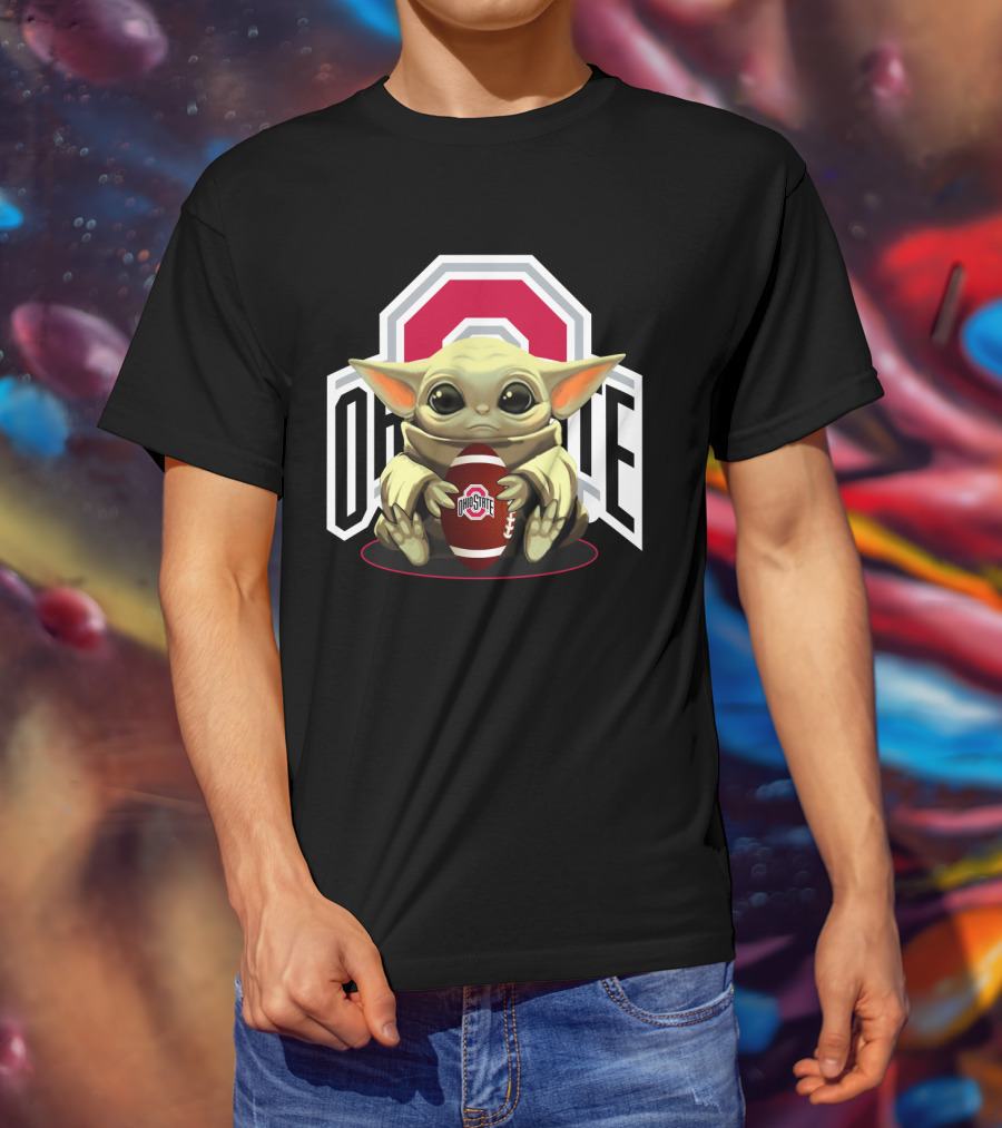 Baby Yoda Ohio State Buckeyes Football Fan T-Shirt