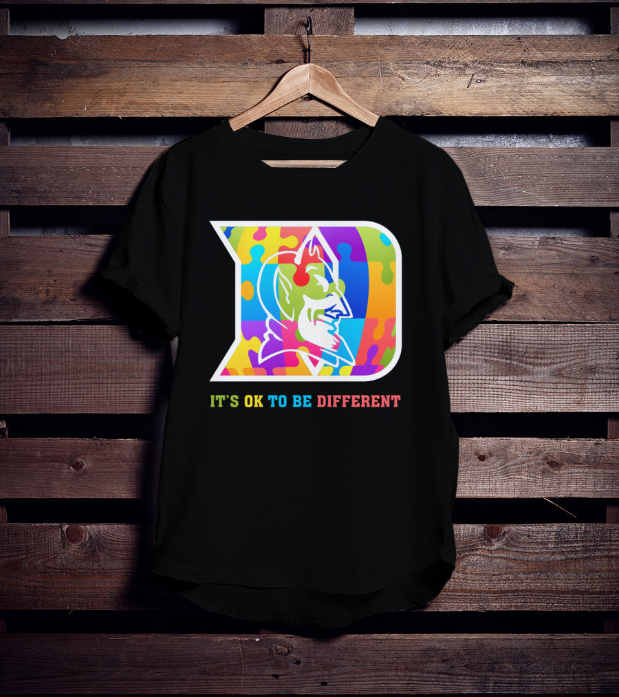 Duke Colorful Devil Logo It's OK To Be Different T-Shirt