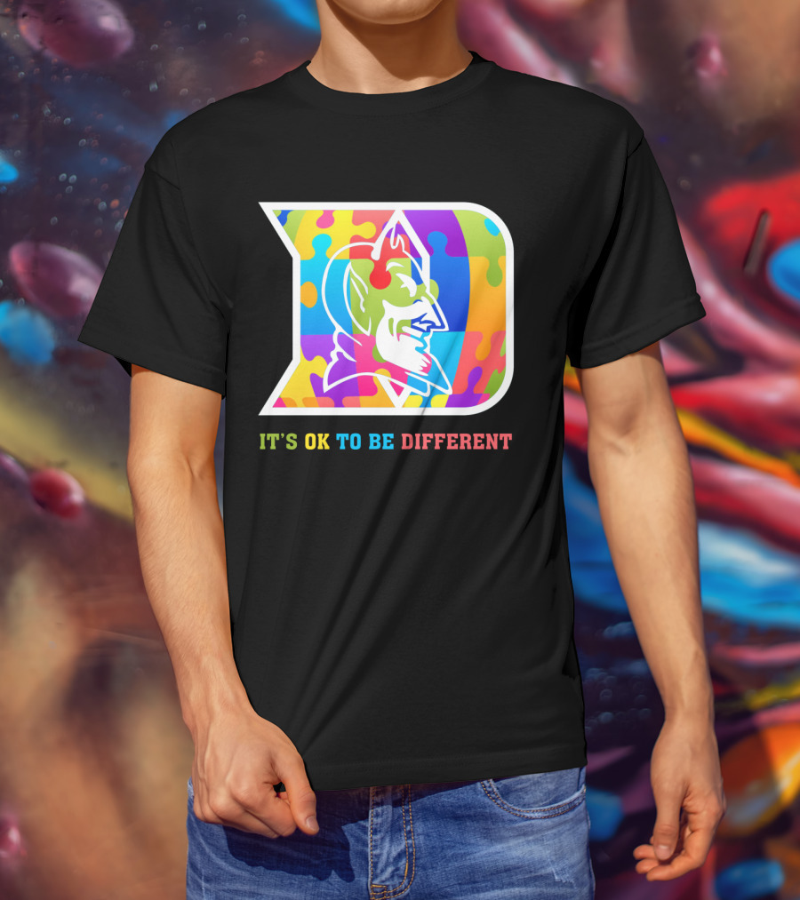 Duke Colorful Devil Logo It's OK To Be Different T-Shirt