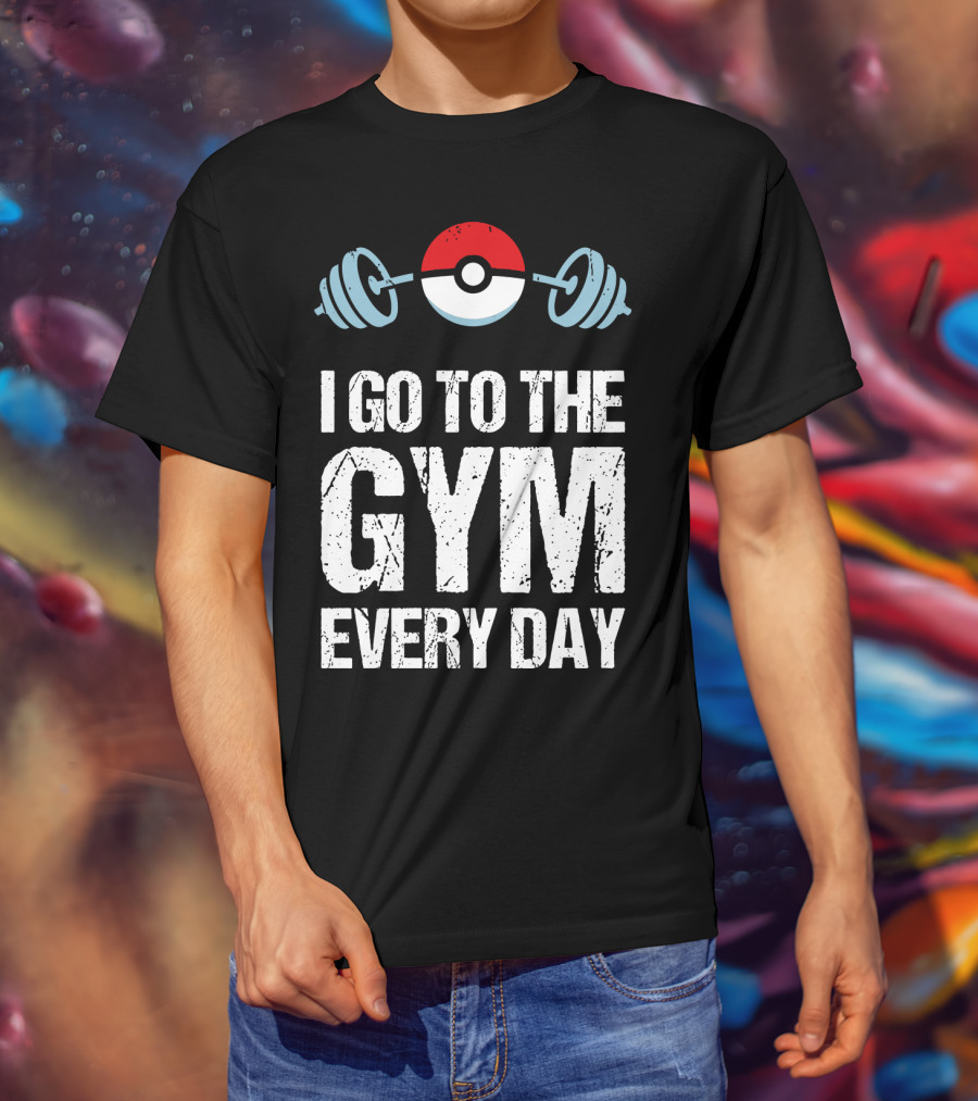 I Go To The Gym Everyday Pokeball Dumbbell T-Shirt