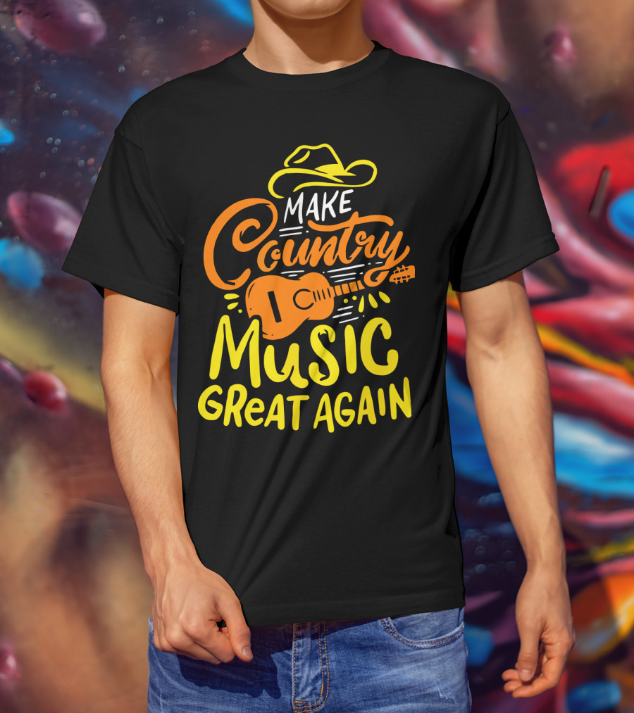 MAKE COUNTRY MUSIC GREAT AGAIN Guitar Hat T-Shirt